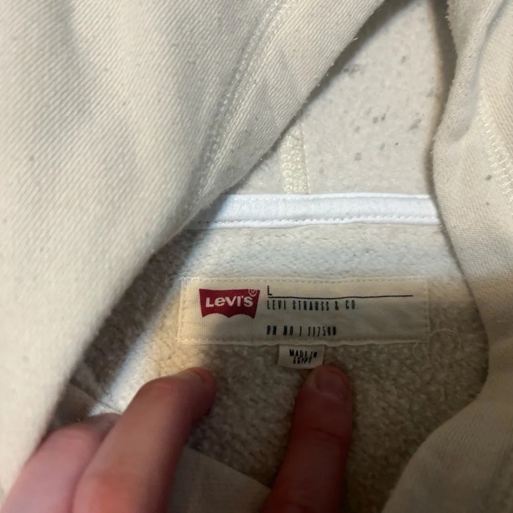 Levi’s Vintage Style Pullover Hoodie Cream Logo Men’s Large